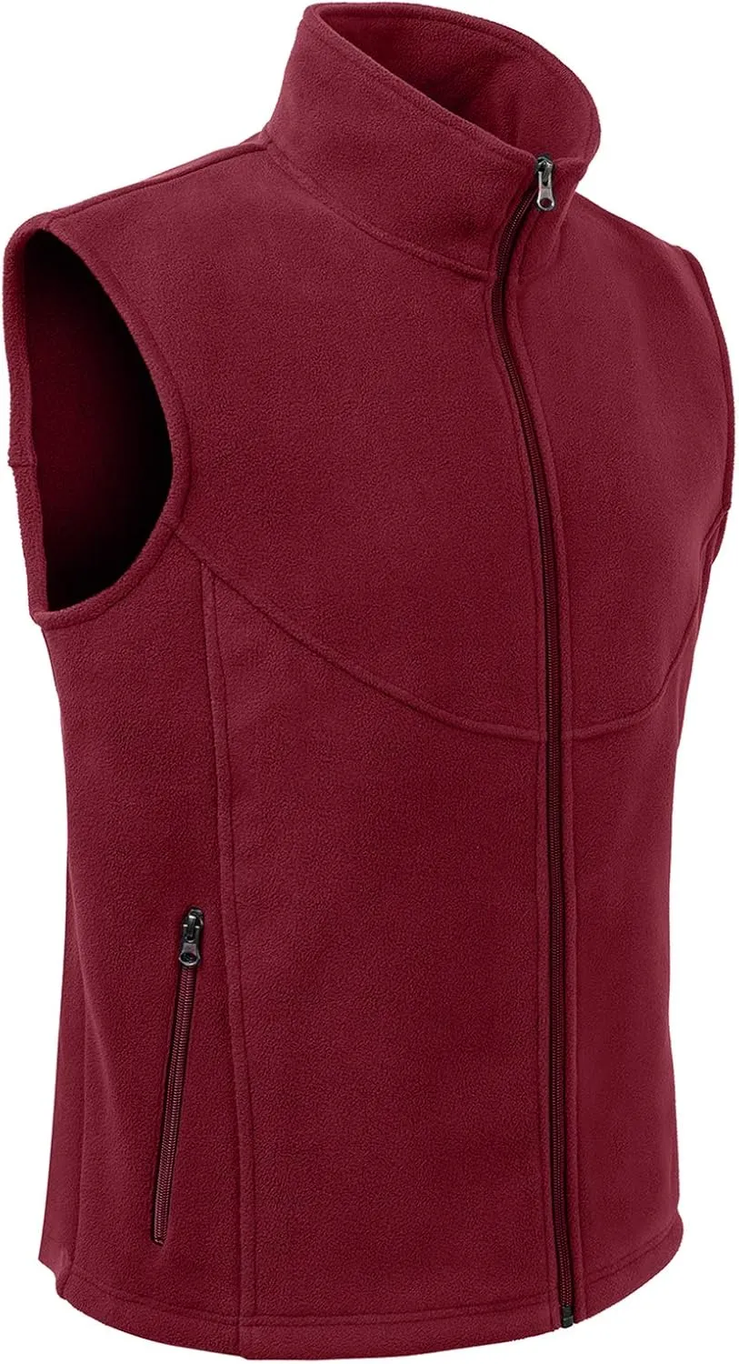 MOHEEN Men's Fleece Vest Outdoor Full Zip Softshell Sleeveless Jacket with Pockets