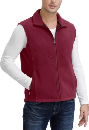 MOHEEN Men's Fleece Vest Outdoor Full Zip Softshell Sleeveless Jacket with Pockets