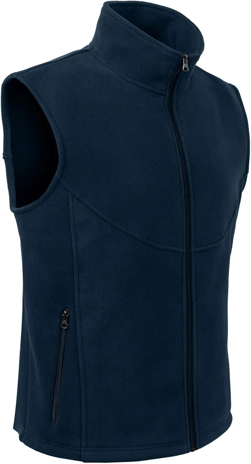 MOHEEN Men's Fleece Vest Outdoor Full Zip Softshell Sleeveless Jacket with Pockets