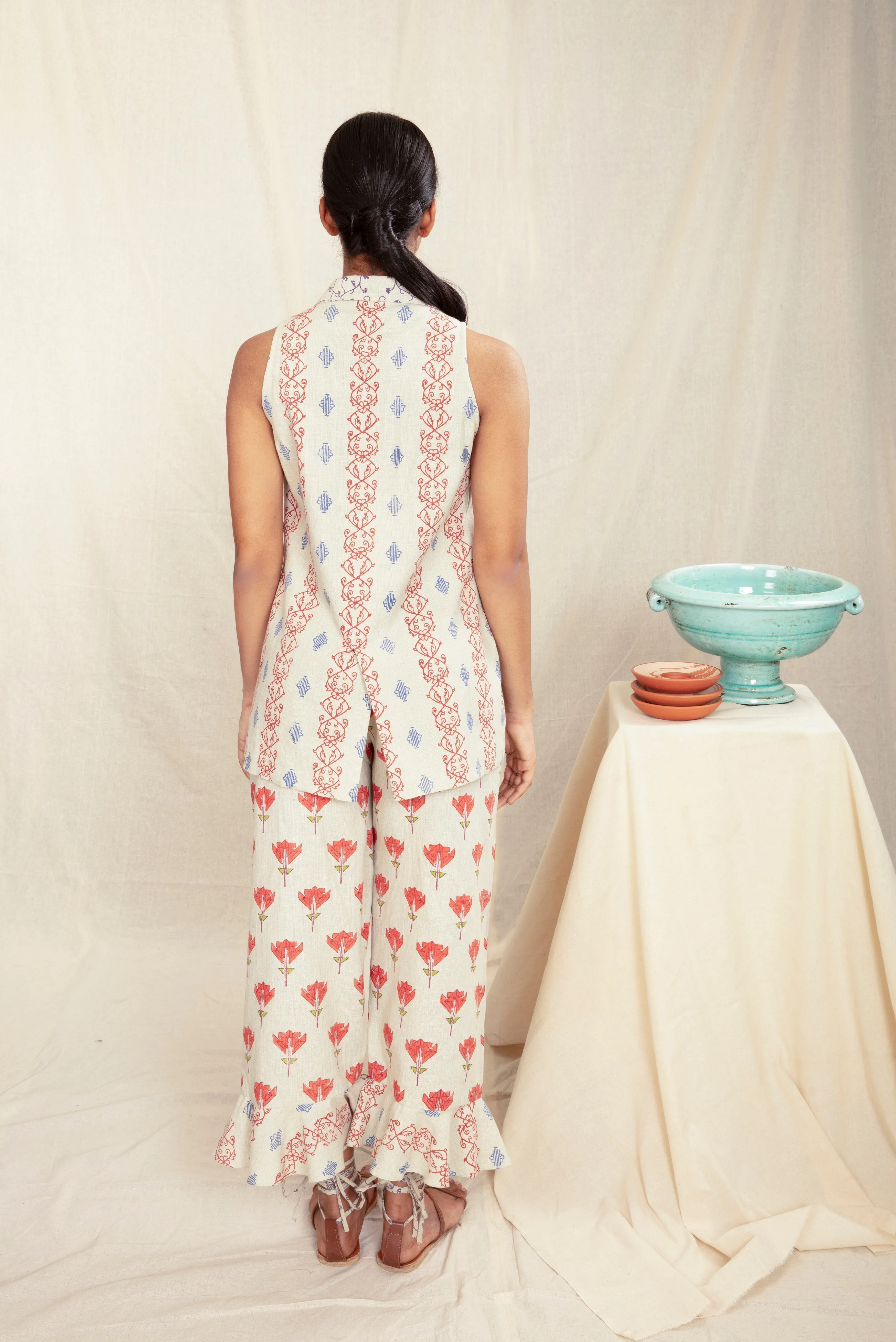 Multicolor Custom Block Printed Women's Vest