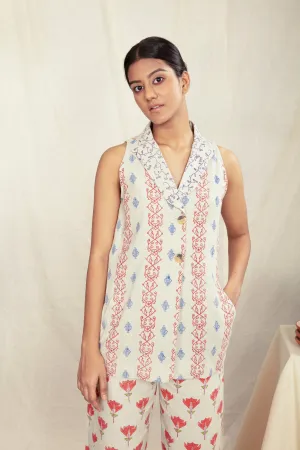 Multicolor Custom Block Printed Women's Vest