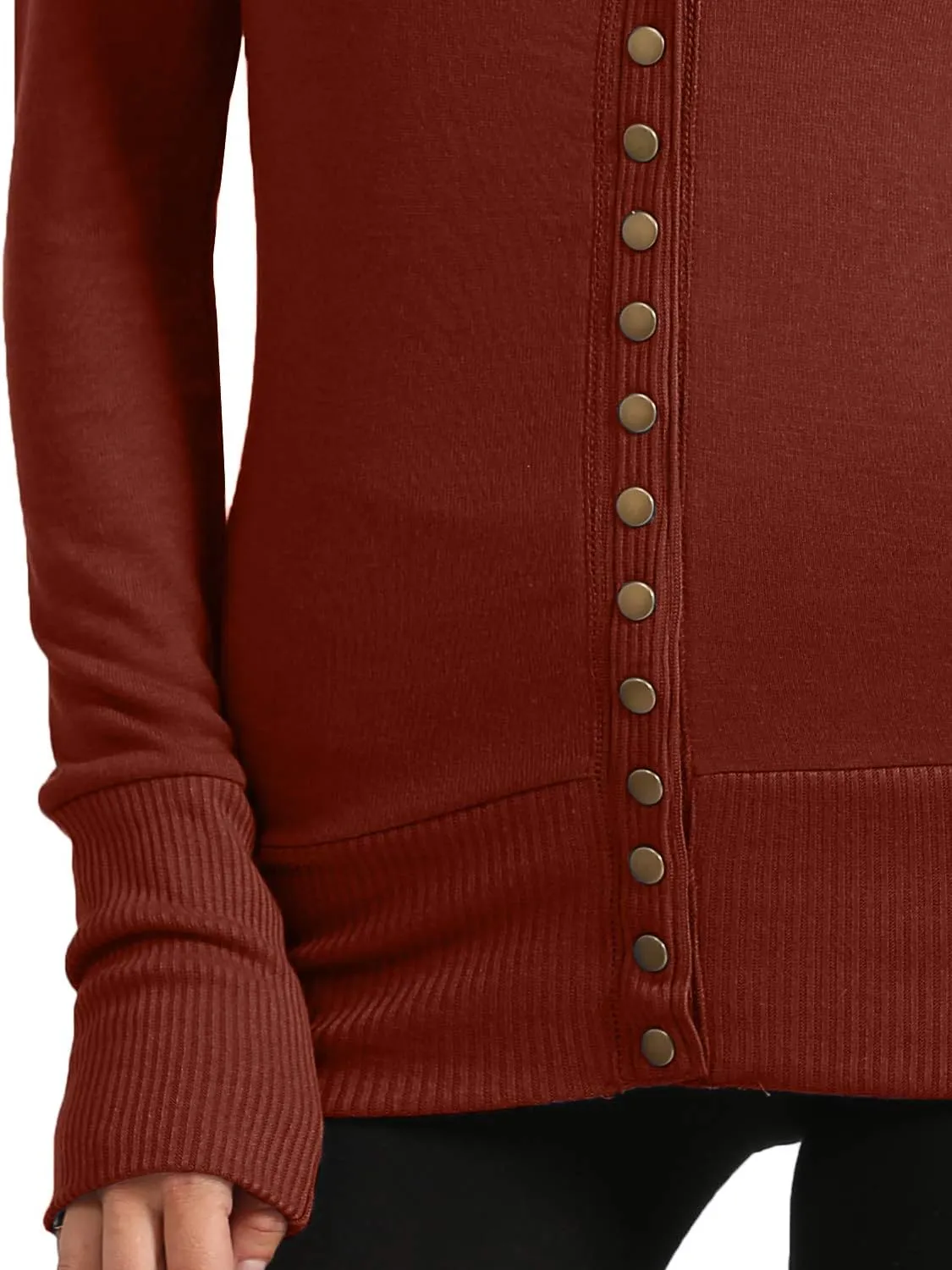 NE PEOPLE Womens Snap Button Sweater Cardigan with Ribbed Detailed S-3XL