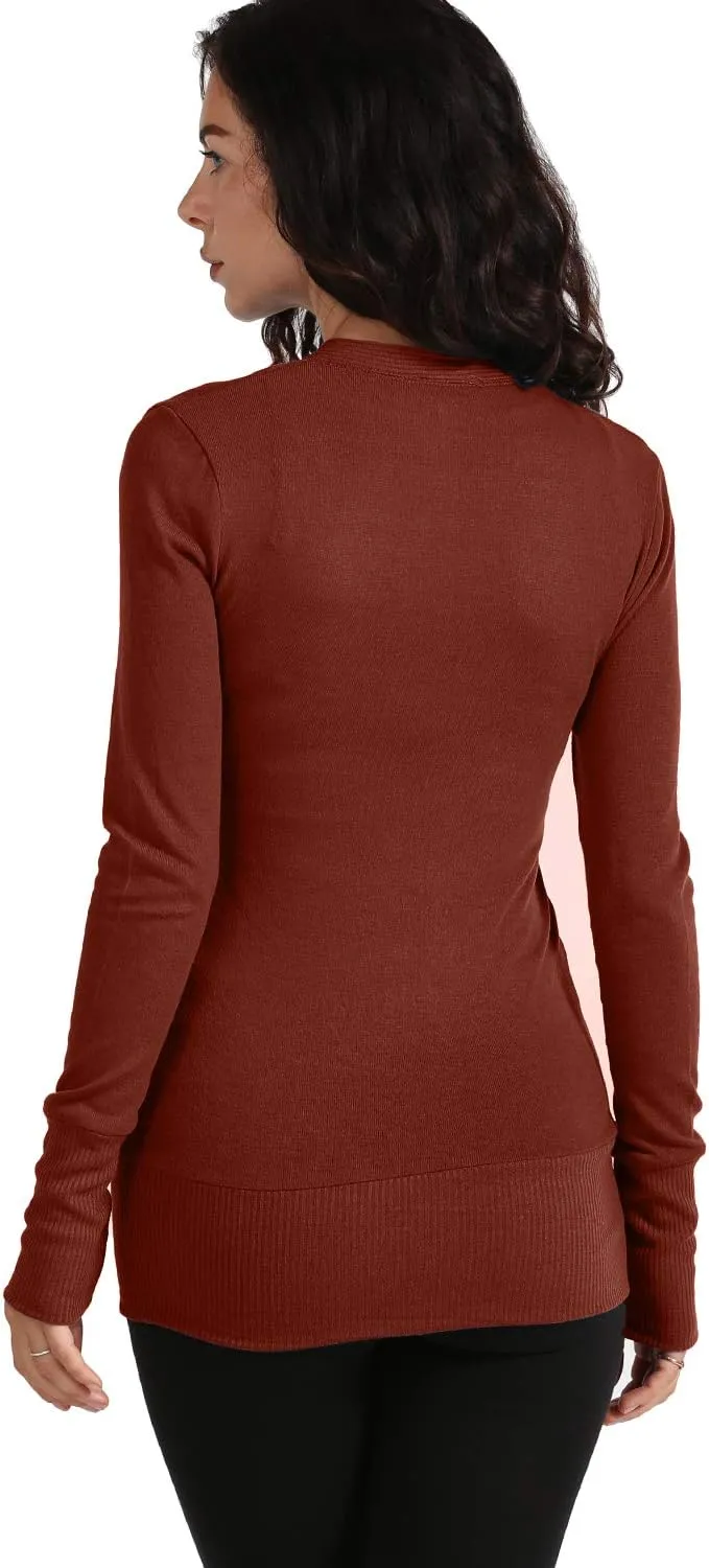 NE PEOPLE Womens Snap Button Sweater Cardigan with Ribbed Detailed S-3XL