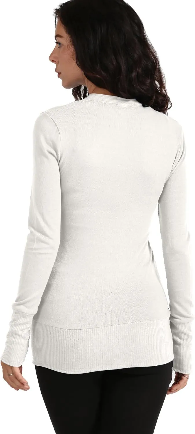 NE PEOPLE Womens Snap Button Sweater Cardigan with Ribbed Detailed S-3XL