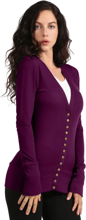 NE PEOPLE Womens Snap Button Sweater Cardigan with Ribbed Detailed S-3XL