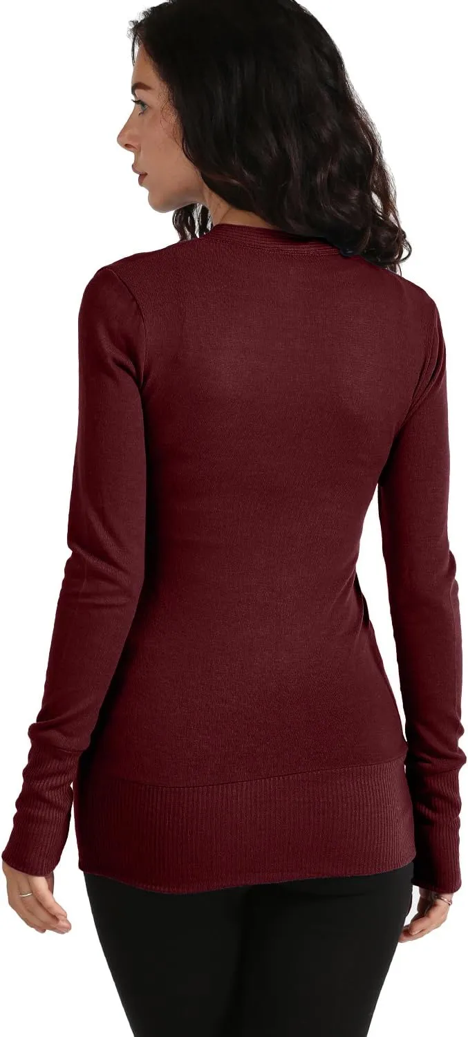 NE PEOPLE Womens Snap Button Sweater Cardigan with Ribbed Detailed S-3XL