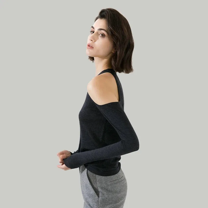 Off-shoulder Thin Top Sweater