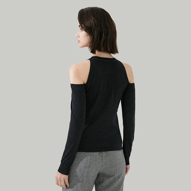 Off-shoulder Thin Top Sweater