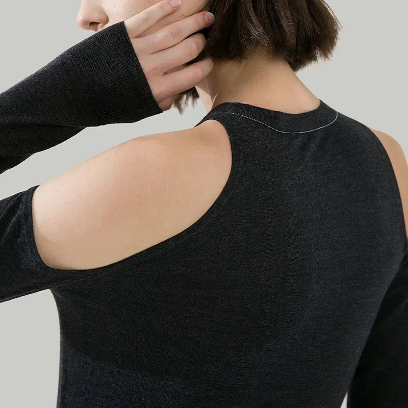 Off-shoulder Thin Top Sweater