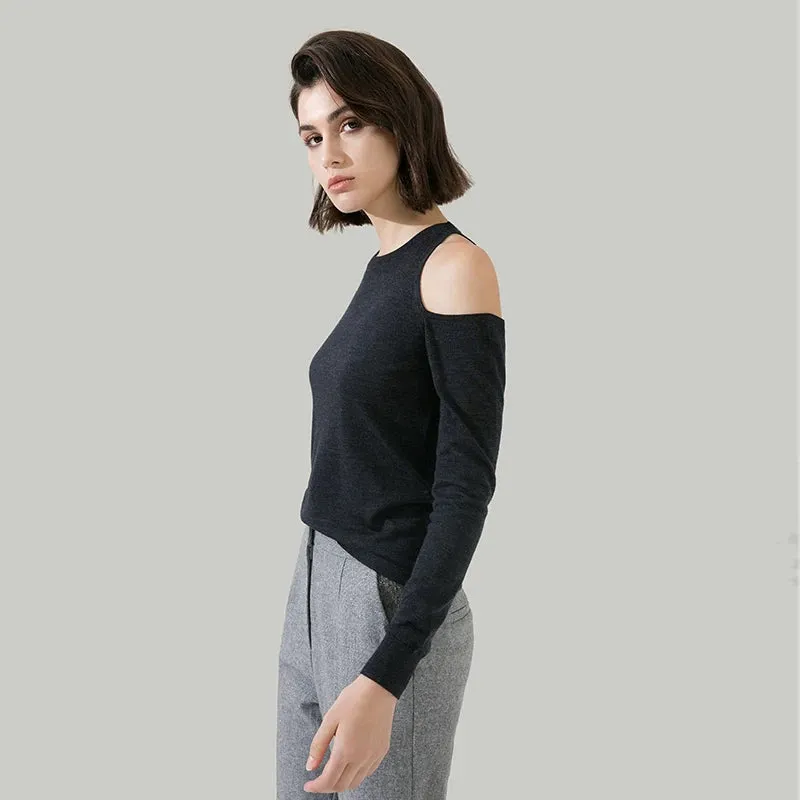 Off-shoulder Thin Top Sweater