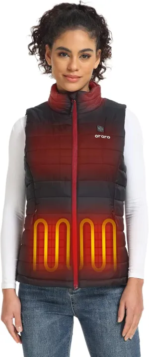 ORORO Women's Lightweight Heated Vest with Battery Pack (Charger Not Included)
