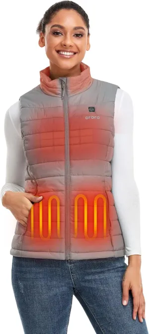 ORORO Women's Lightweight Heated Vest with Battery Pack (Charger Not Included)