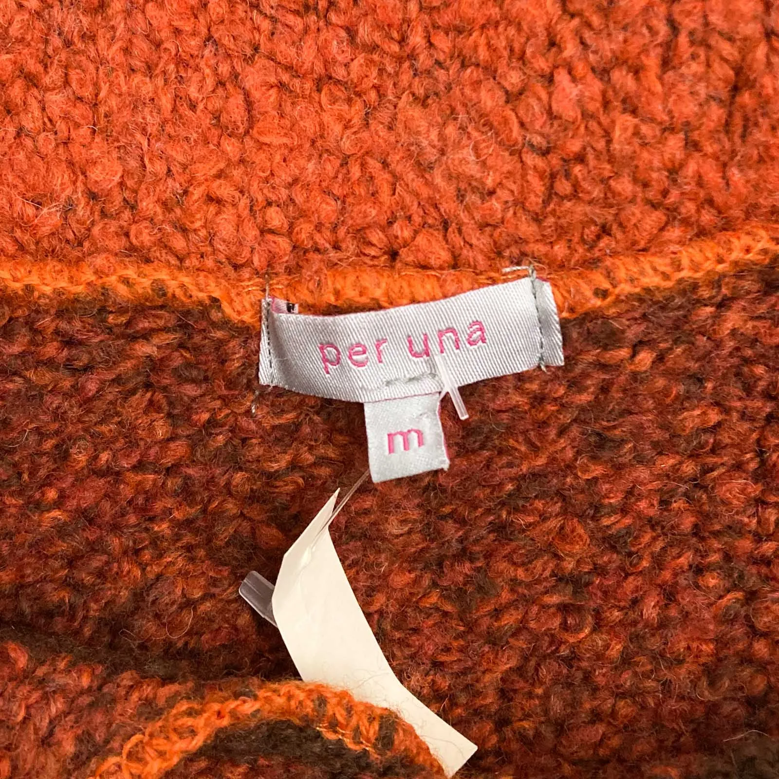 Per Una Jumper M Burnt Orange Wool Blend Collared Pullover Knit M&S