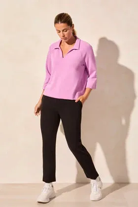 Pull On Capri w/Side Slits-Black