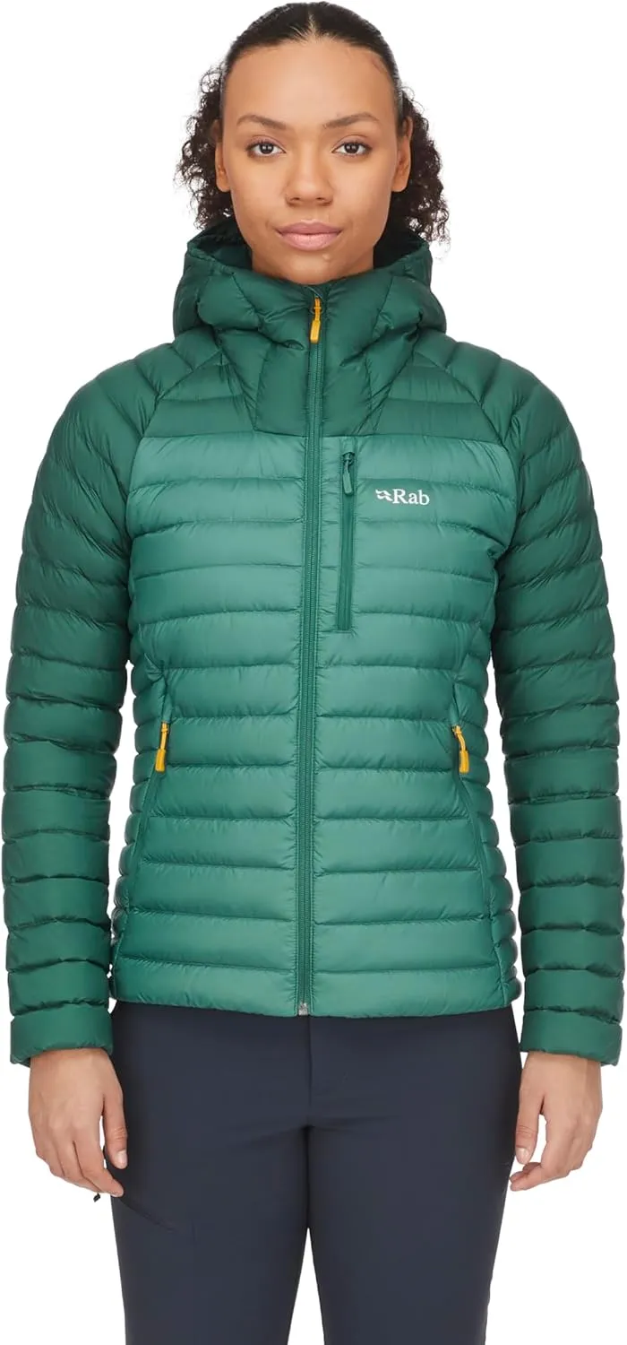 Rab Women's Microlight Alpine 700-Fill Down Hooded Puffer Jacket for Hiking & Skiing