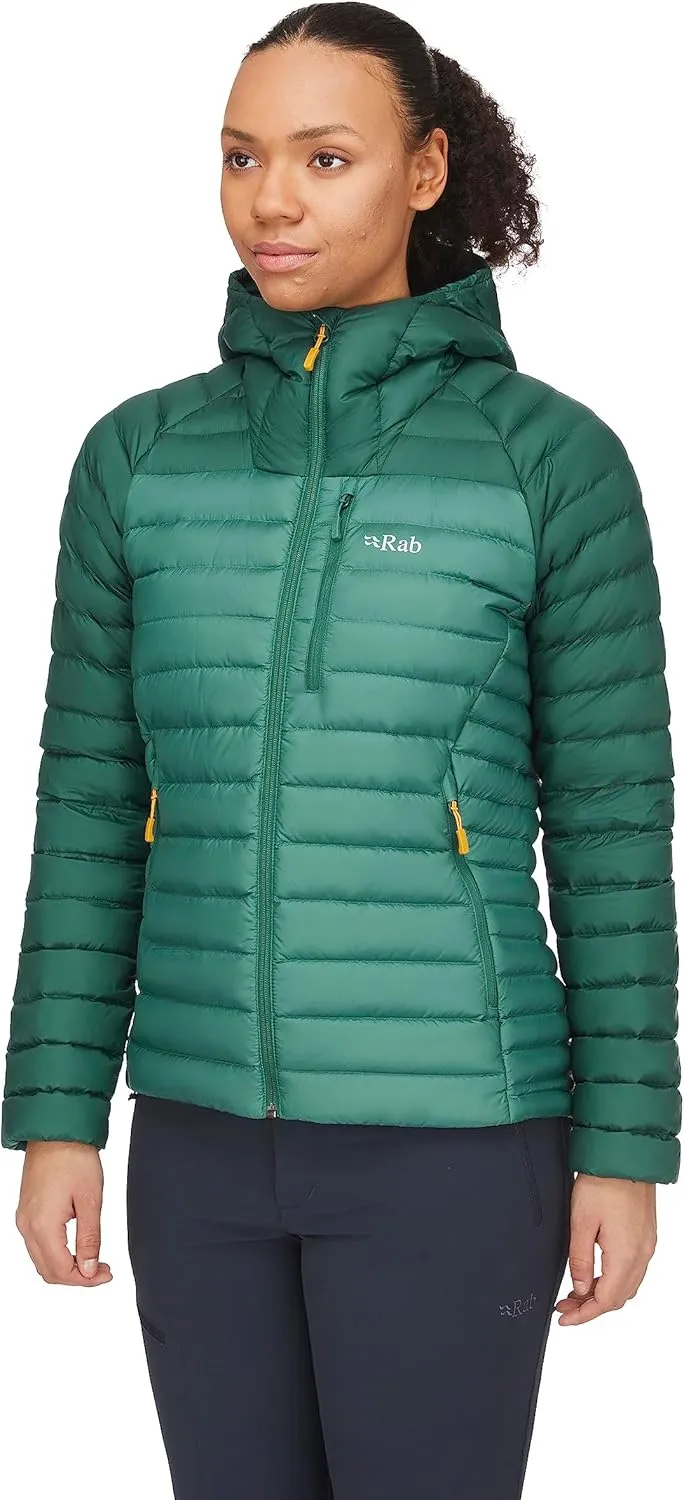 Rab Women's Microlight Alpine 700-Fill Down Hooded Puffer Jacket for Hiking & Skiing