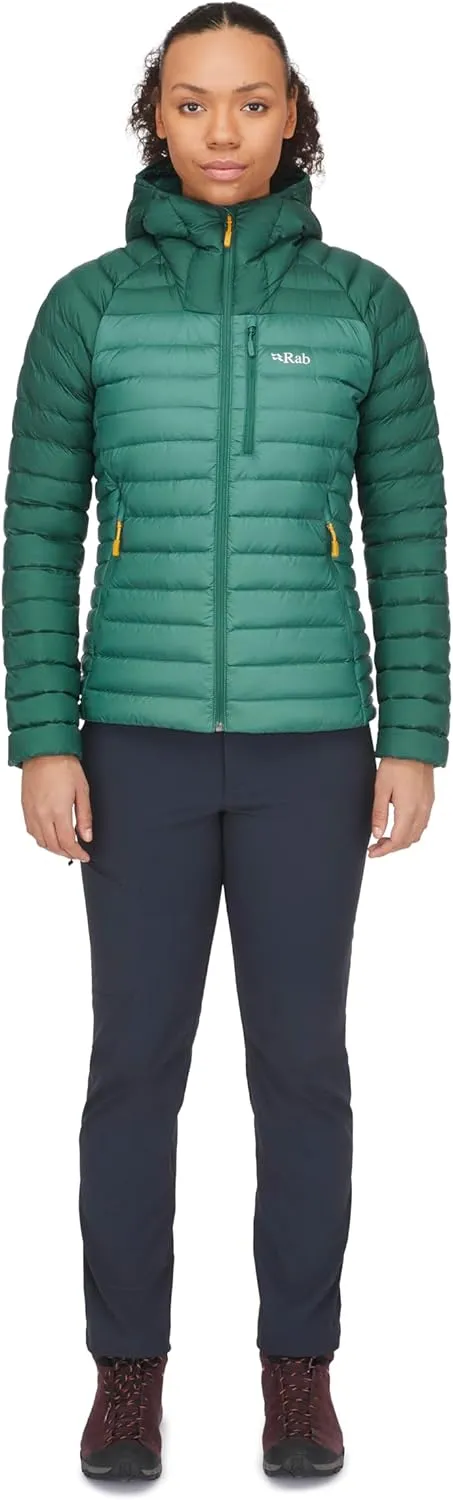 Rab Women's Microlight Alpine 700-Fill Down Hooded Puffer Jacket for Hiking & Skiing