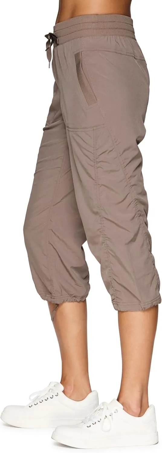 RBX Active Capri Pants for Women Joggers Stretch Lightweight Womens Casual Pant Capri with Drawstring
