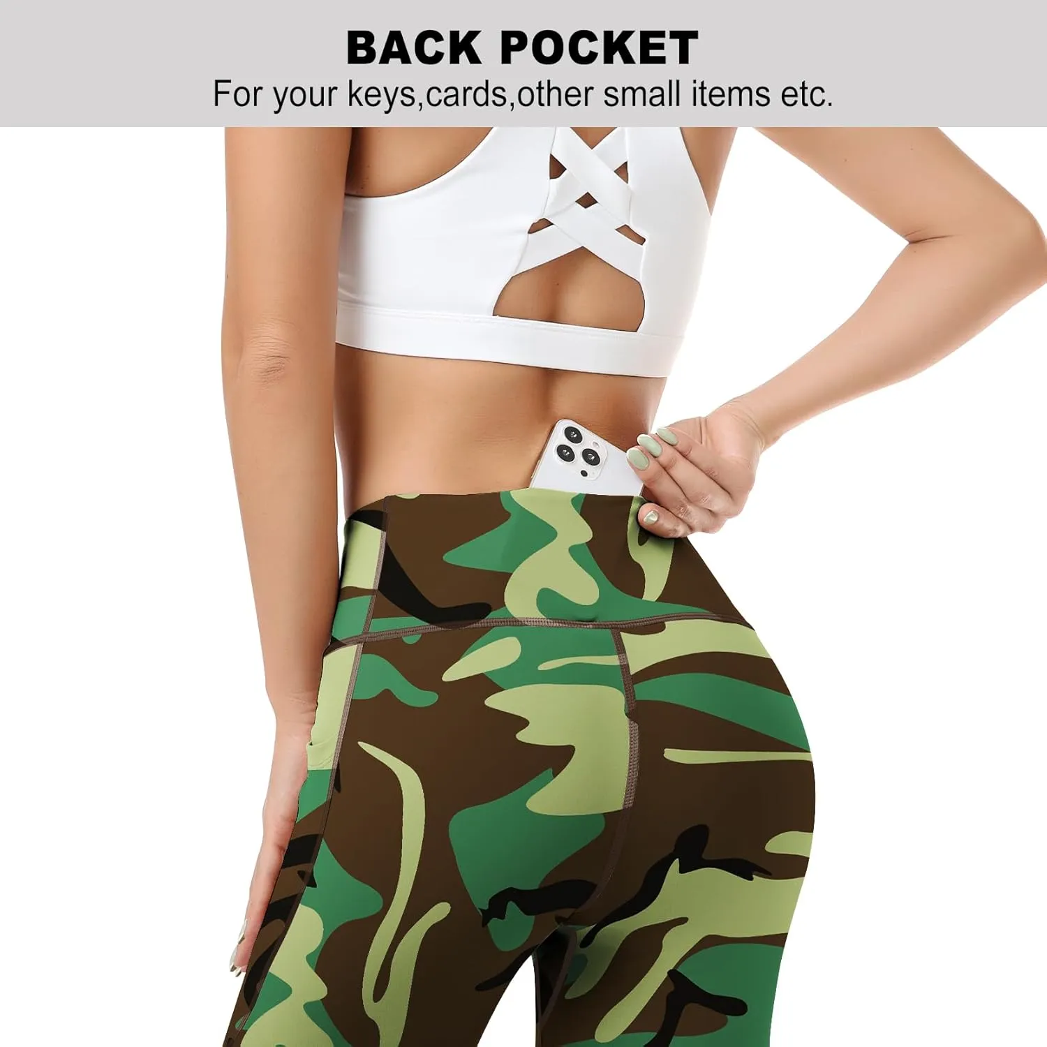 RIMLESS 7 Women's Leggings with Pockets High Waist Cotton Yoga Pants Workout Running Athletic Capris
