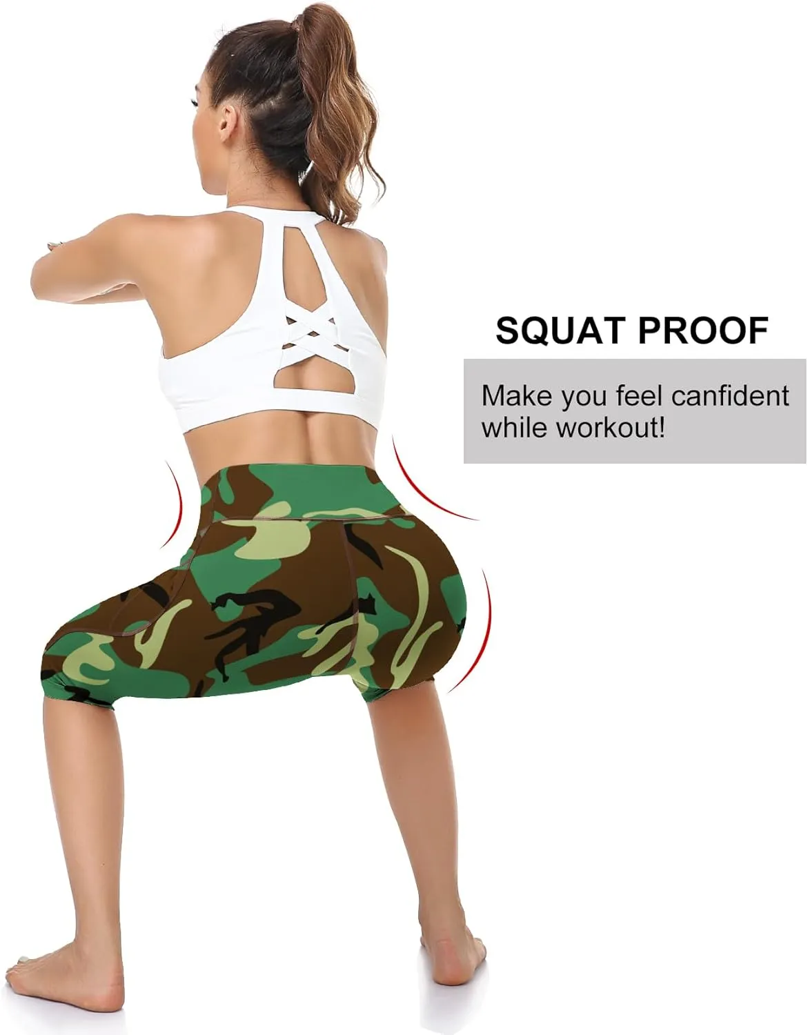 RIMLESS 7 Women's Leggings with Pockets High Waist Cotton Yoga Pants Workout Running Athletic Capris