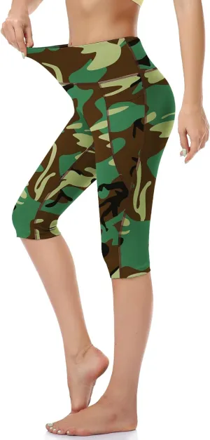 RIMLESS 7 Women's Leggings with Pockets High Waist Cotton Yoga Pants Workout Running Athletic Capris
