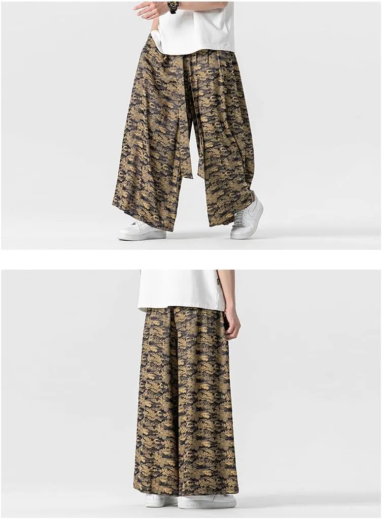 Seidarise Men's Wide Leg Casual Harem Linen Japanese Yoga Harem Pants Hip hop Joggers Baggy