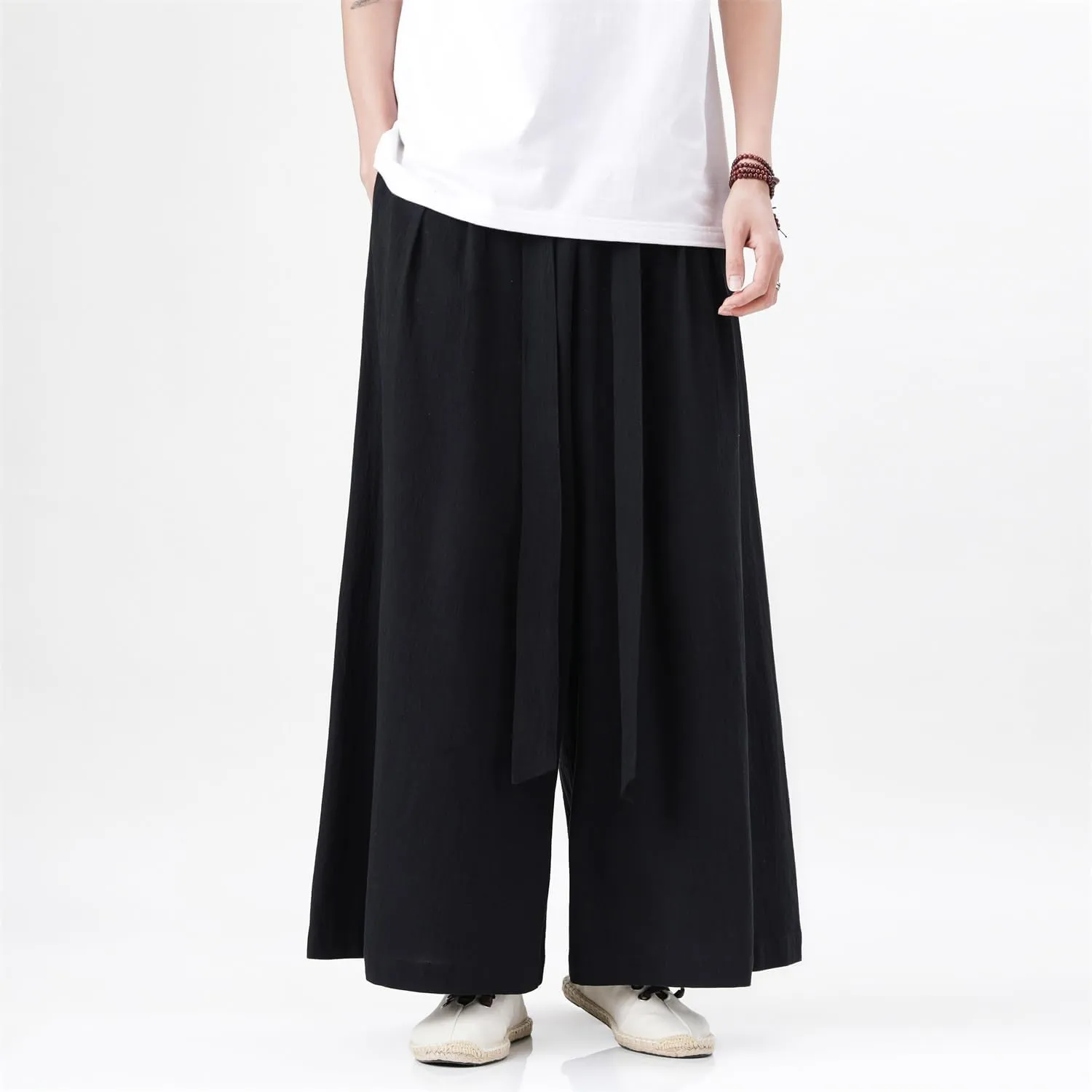Seidarise Men's Wide Leg Casual Harem Linen Japanese Yoga Harem Pants Hip hop Joggers Baggy