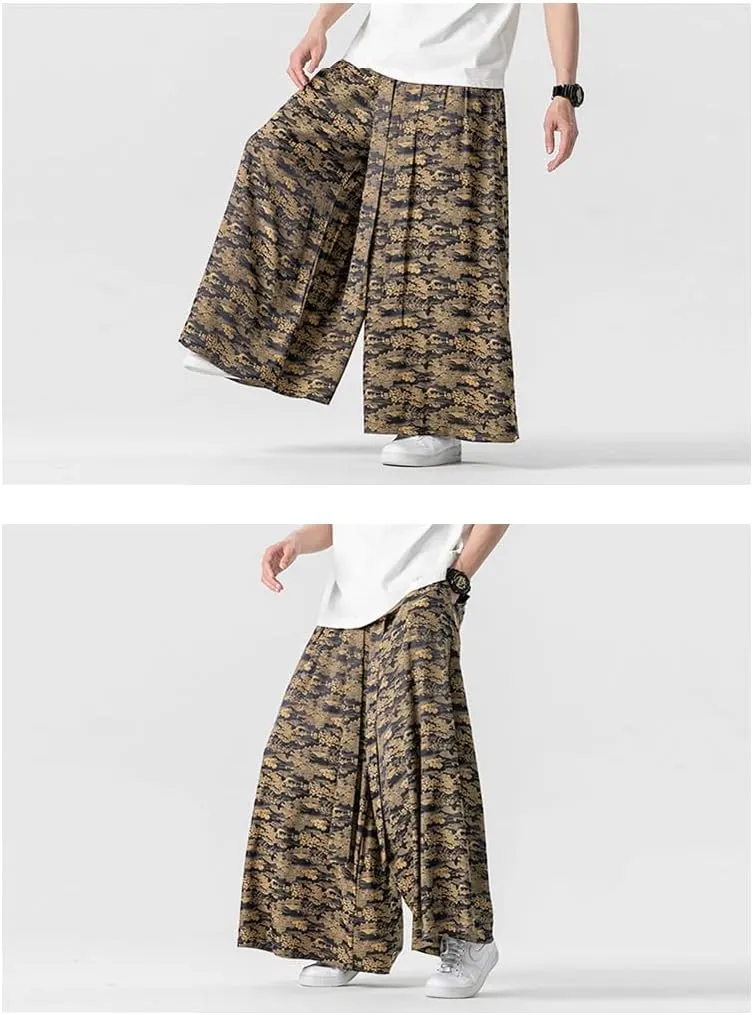 Seidarise Men's Wide Leg Casual Harem Linen Japanese Yoga Harem Pants Hip hop Joggers Baggy