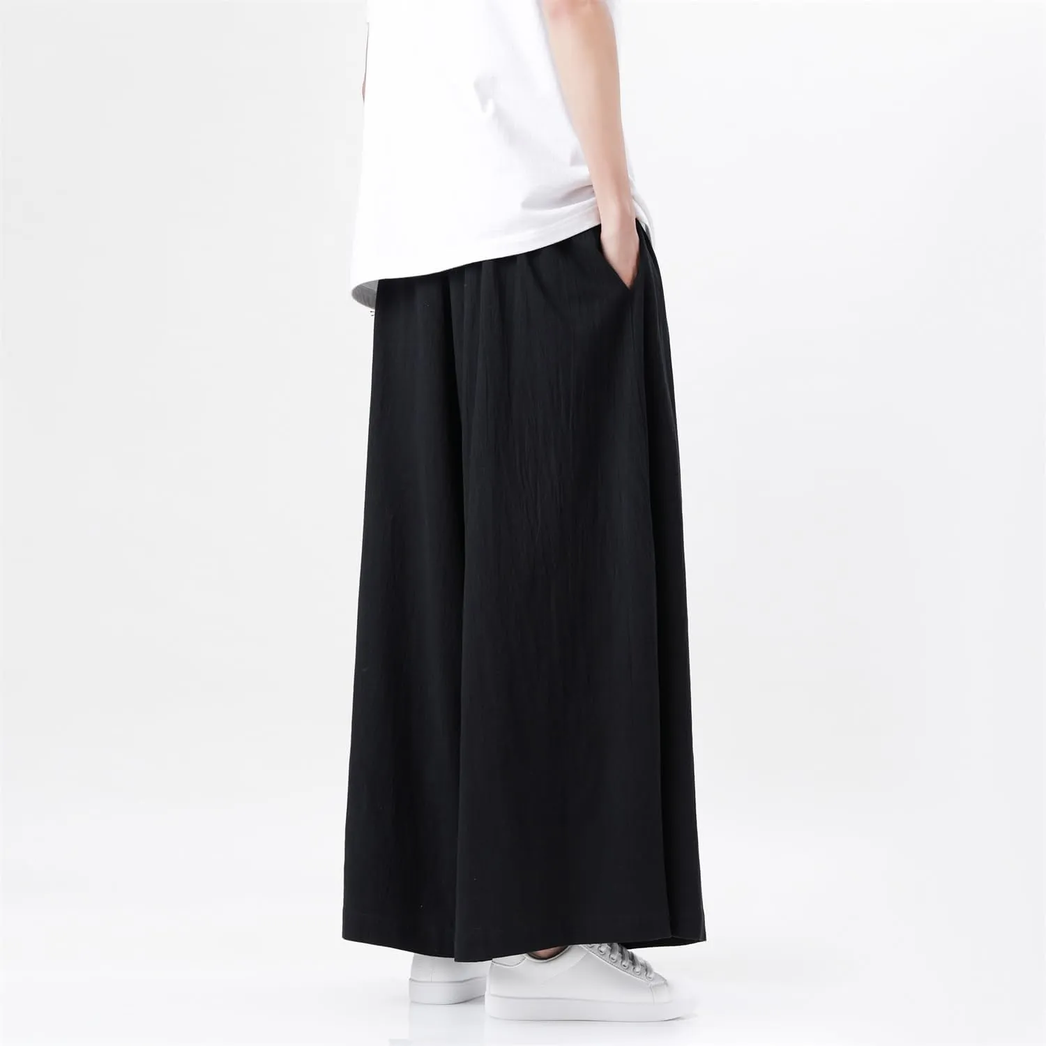 Seidarise Men's Wide Leg Casual Harem Linen Japanese Yoga Harem Pants Hip hop Joggers Baggy