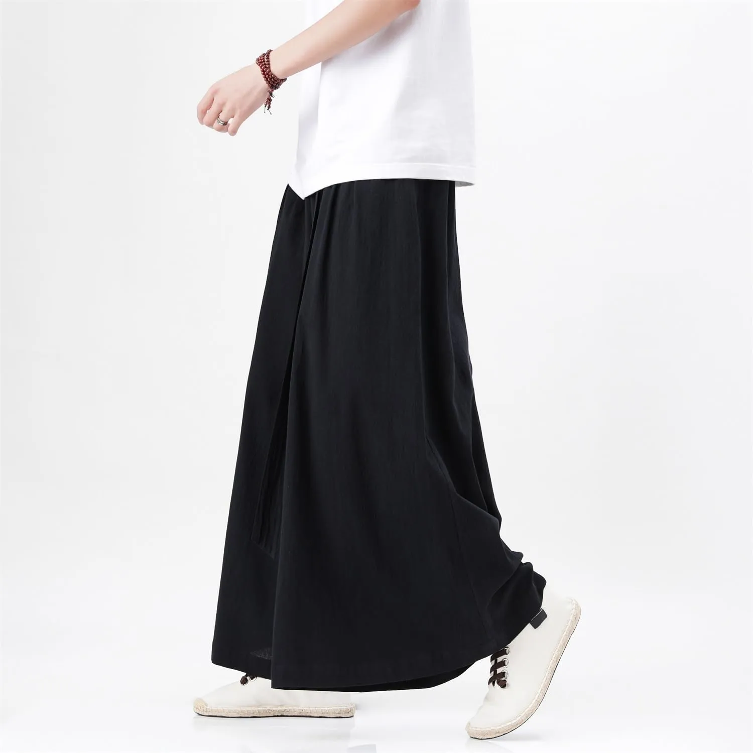 Seidarise Men's Wide Leg Casual Harem Linen Japanese Yoga Harem Pants Hip hop Joggers Baggy