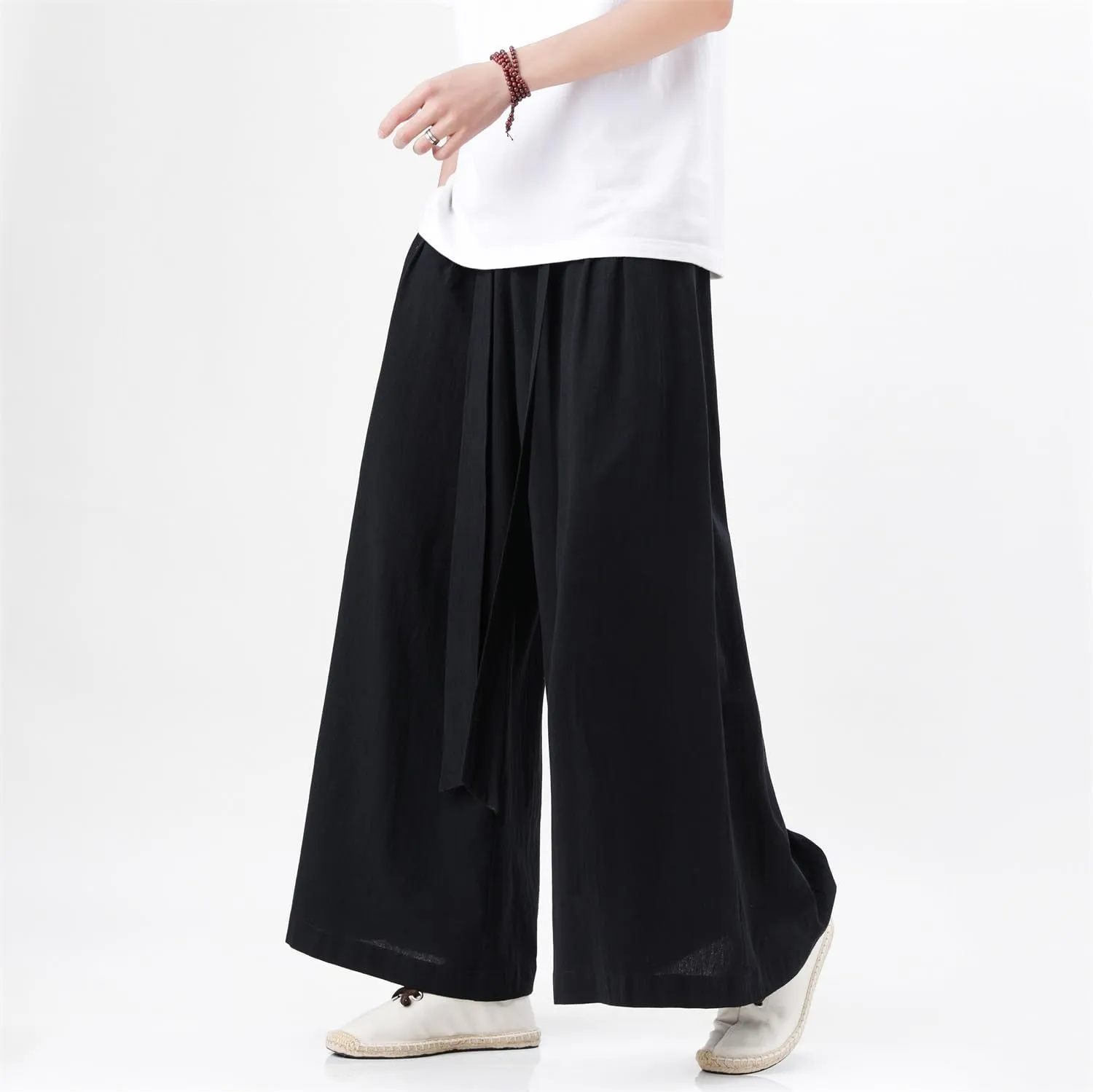 Seidarise Men's Wide Leg Casual Harem Linen Japanese Yoga Harem Pants Hip hop Joggers Baggy