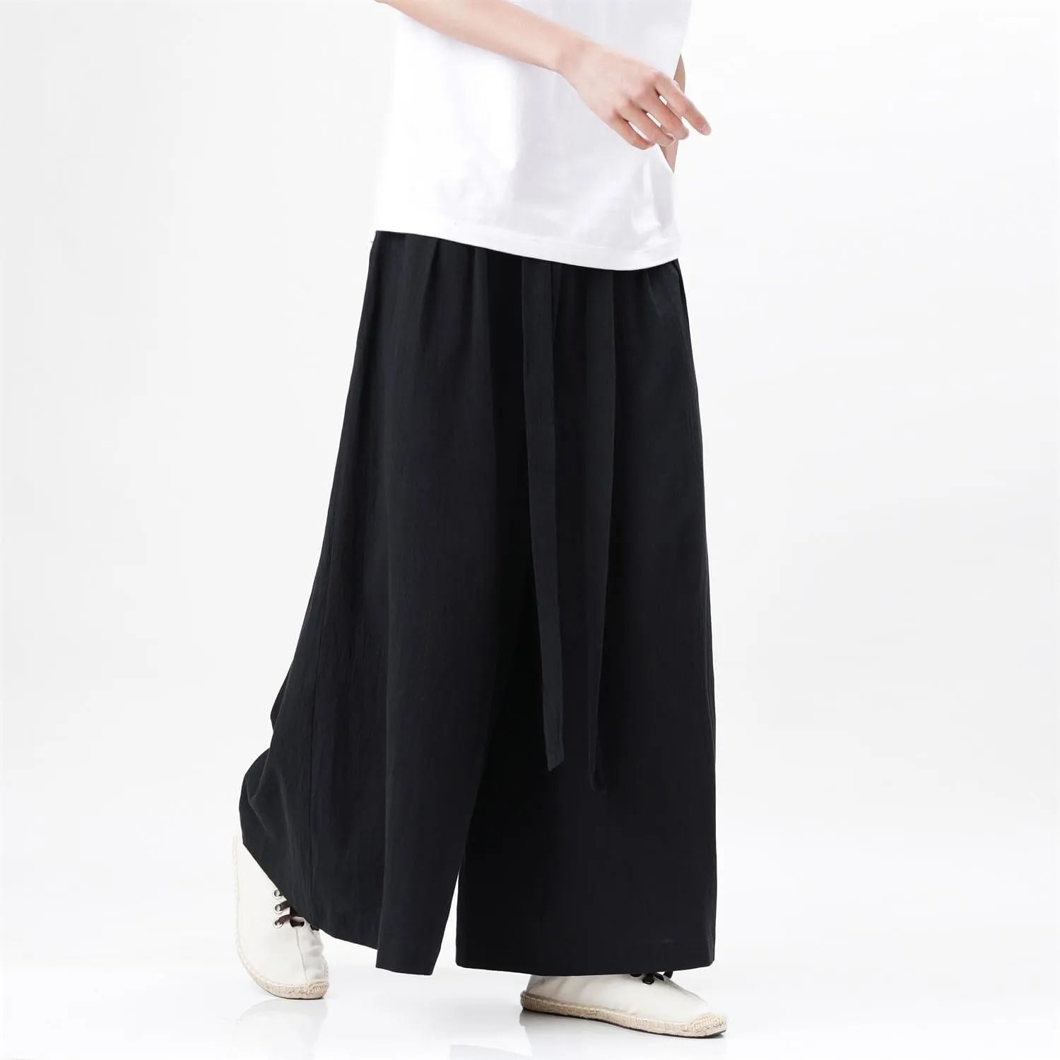 Seidarise Men's Wide Leg Casual Harem Linen Japanese Yoga Harem Pants Hip hop Joggers Baggy