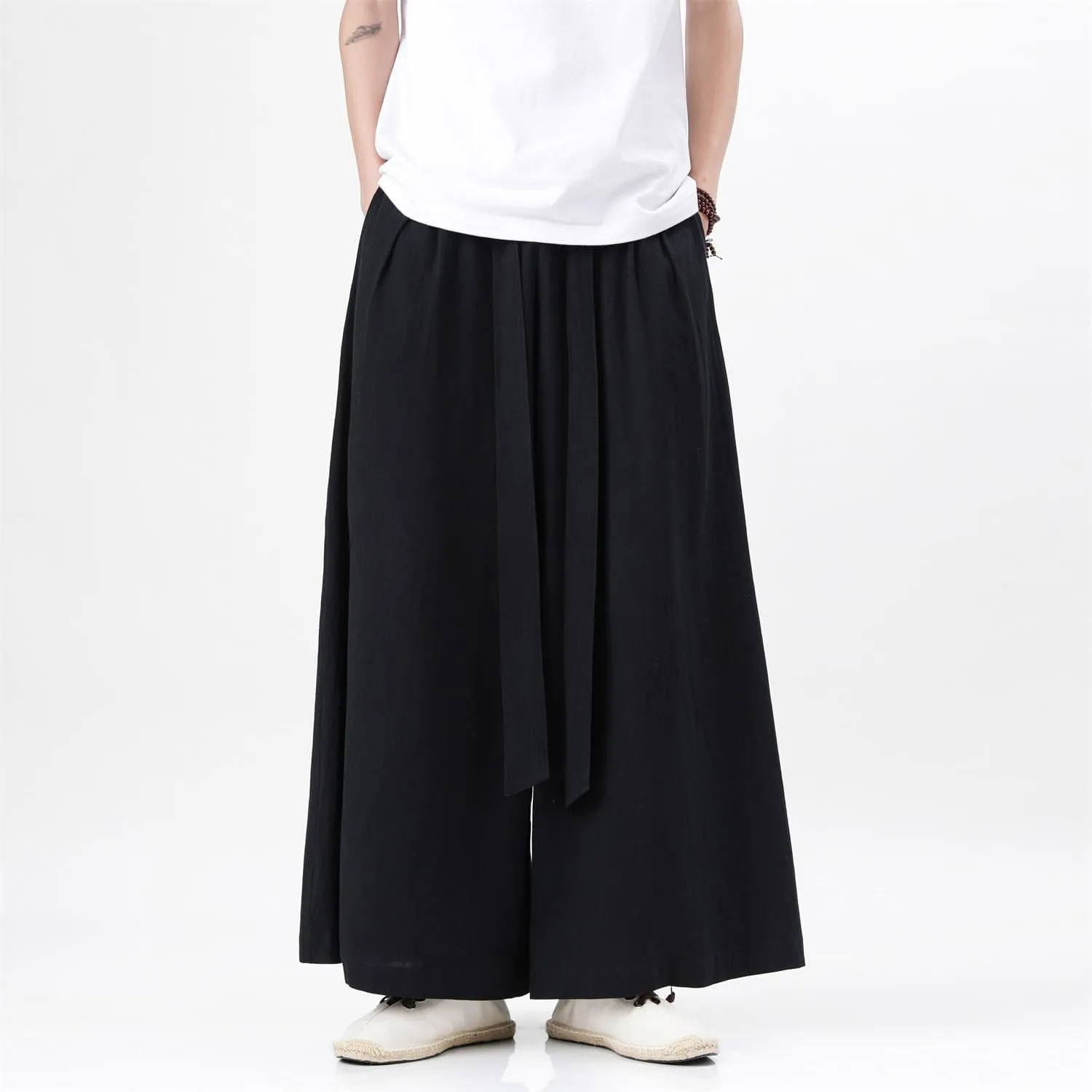 Seidarise Men's Wide Leg Casual Harem Linen Japanese Yoga Harem Pants Hip hop Joggers Baggy