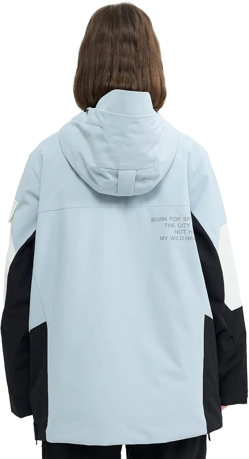 Ski Jacket Snowboard Anorak Coat Pullover Baggy Snow Hooded Insulated Hoodie Waterproof Warm for Women Men