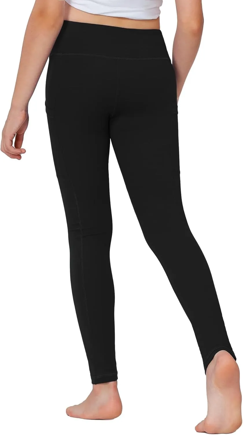 Stelle Girls' Athletic Leggings Kids Dance Running Yoga Pants Workout Active Dance Tights with Pockets
