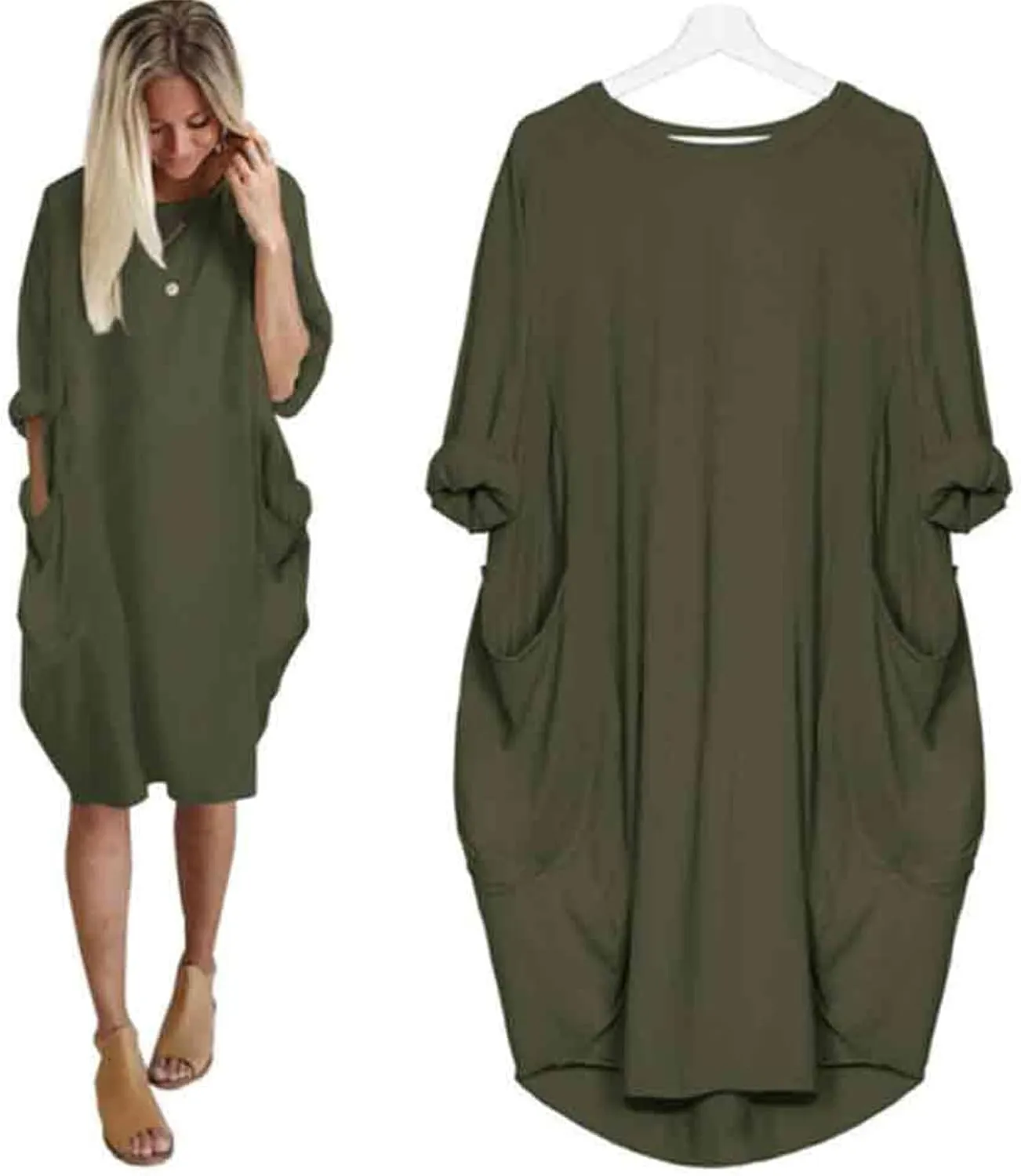 Sundresses for Women Summer Oversized Midi Dress Short Sleeve Baggy Casual Beach Dresses Loose Beach Vacation Dress