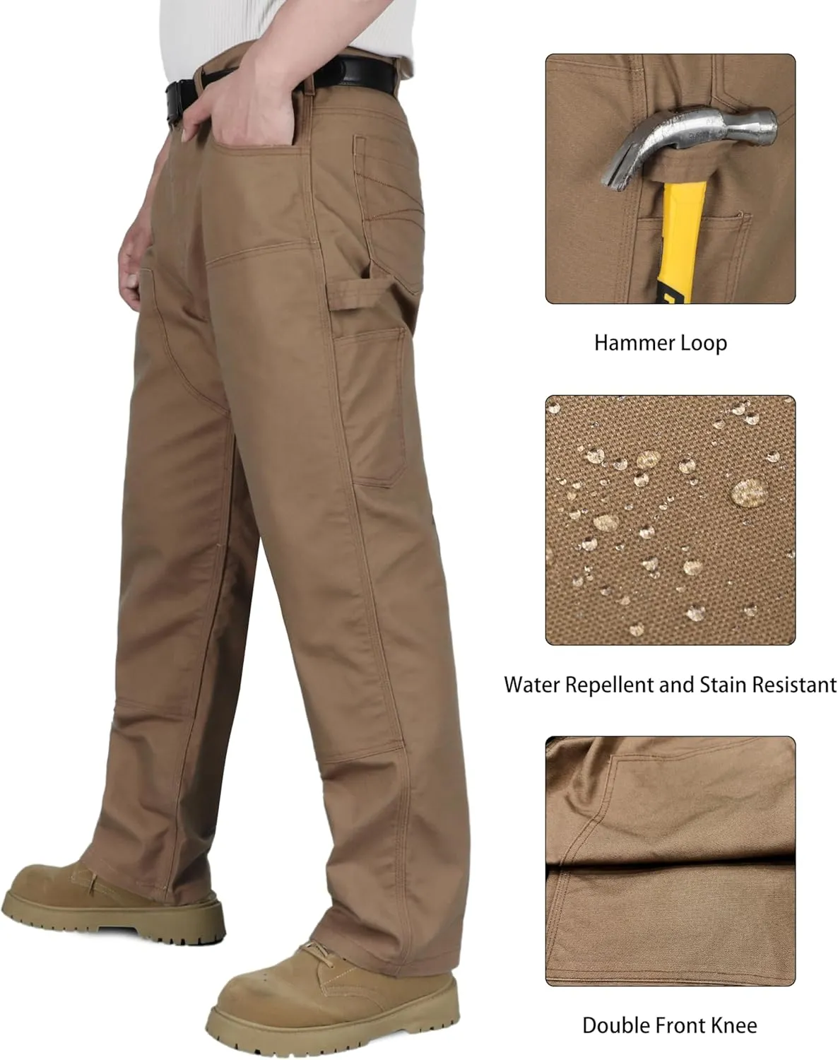 TICOMELA FR Pants for Men Flame Resistant Carpenter 100% Cotton Pre-Washed Fire Retardant Jeans