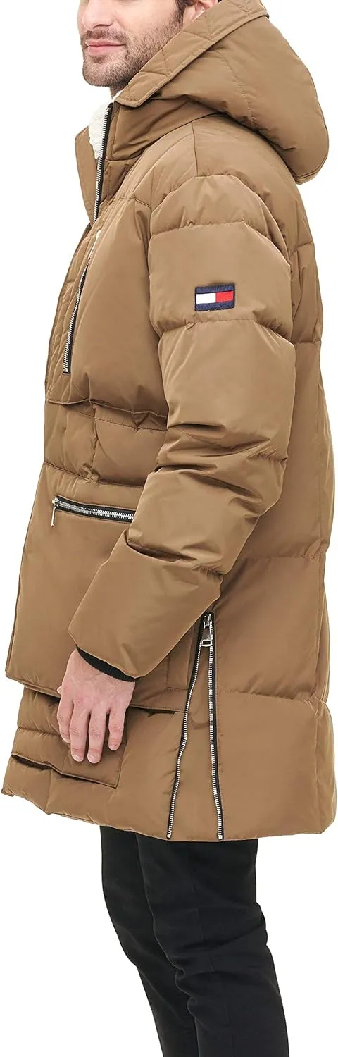 Tommy Hilfiger Men's Heavyweight Quilted Sherpa Hooded Parka