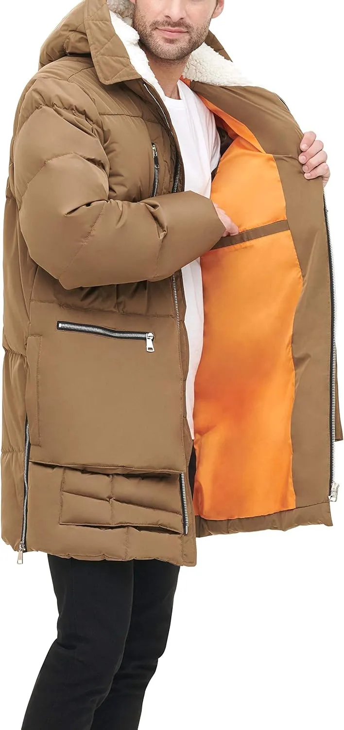Tommy Hilfiger Men's Heavyweight Quilted Sherpa Hooded Parka