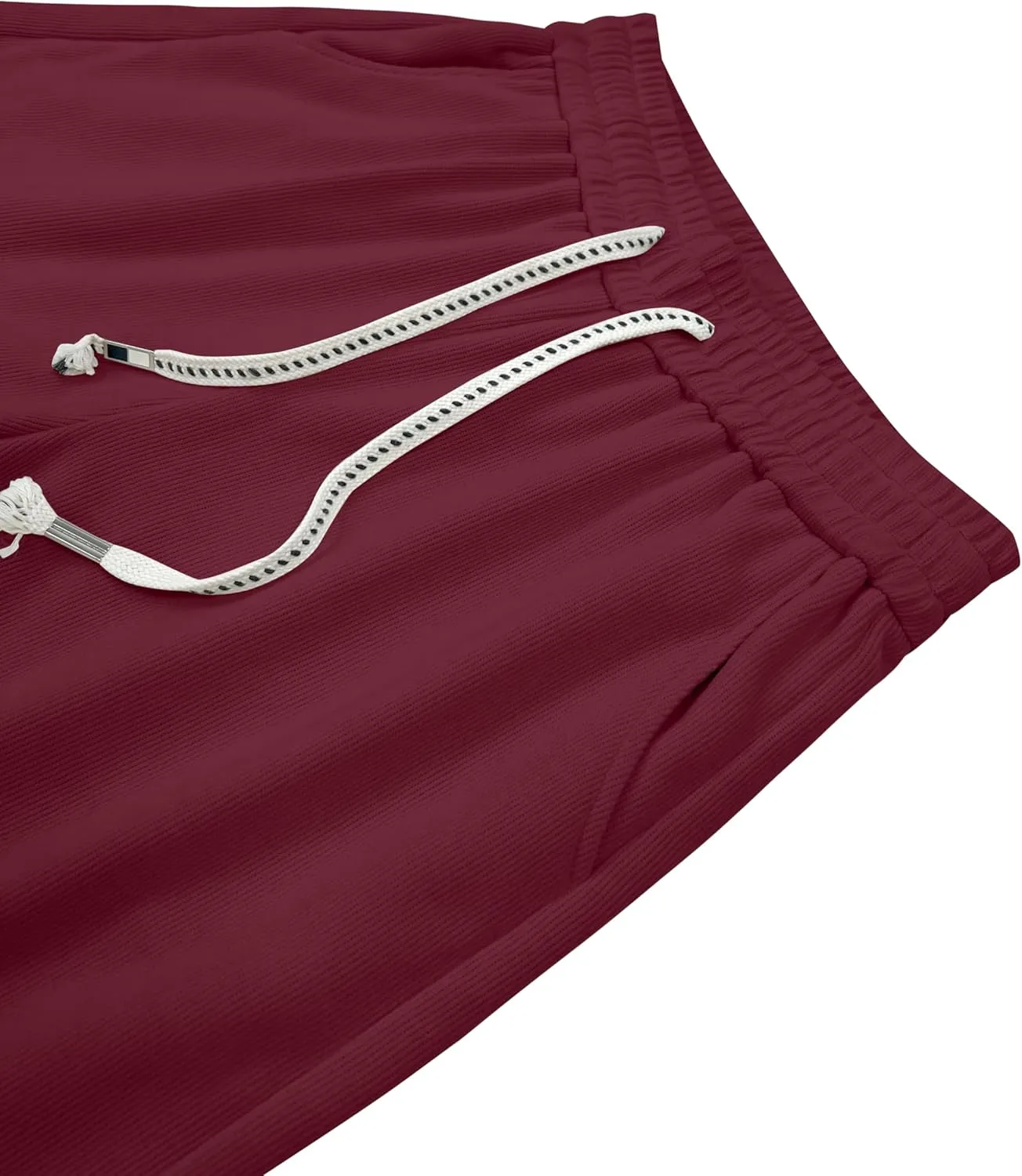 Women's Corduroy Loose Mid Rise Pant Casual Fall Straight Leg Elastic Waist Pants with Pockets
