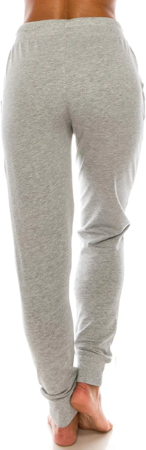 Womens Cotton Blend Jogger Sweatpants with Pockets Lounge Wear Tapered Active Yoga Casual Travel Pants