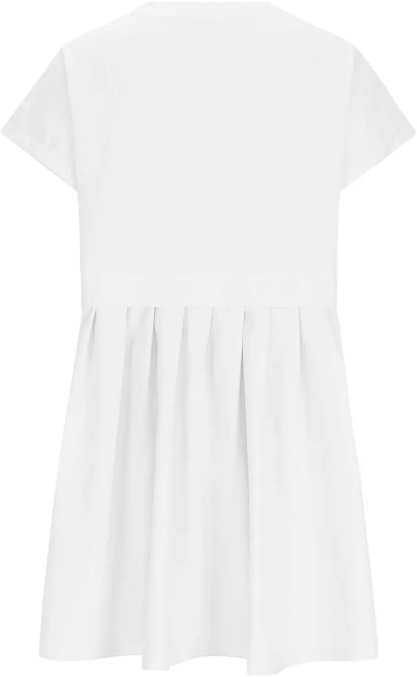 Womens Cute Splicing Sweatshirt Dress Summer Ruffle A Line Babydoll Dress Short Sleeve Athletic Tennis Mini Dresses