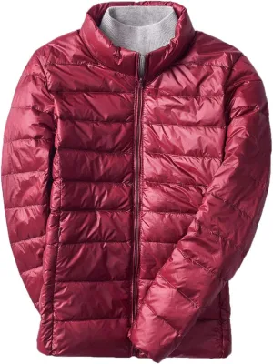 Women's Down Jacket Lightweight Duck Down Quilted Jacket Stand Collar