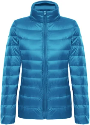 Women's Down Jacket Lightweight Duck Down Quilted Jacket Stand Collar