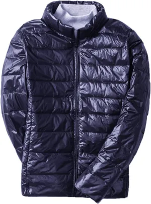 Women's Down Jacket Lightweight Duck Down Quilted Jacket Stand Collar