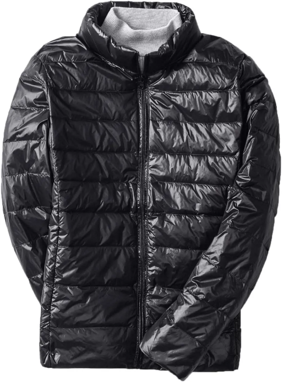 Women's Down Jacket Lightweight Duck Down Quilted Jacket Stand Collar
