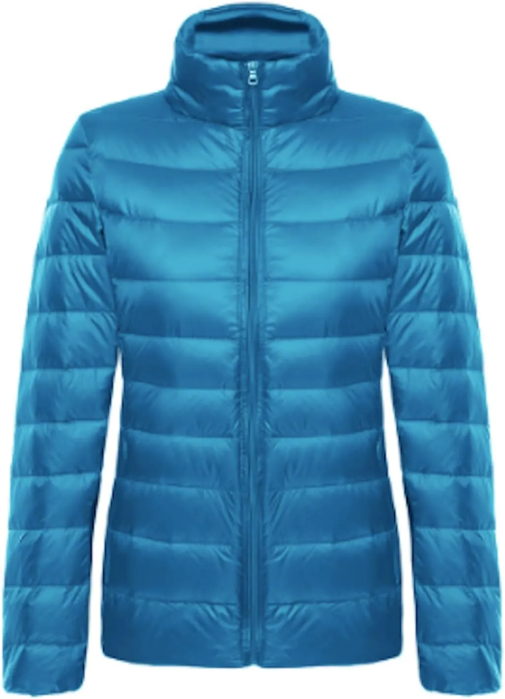 Women's Down Jacket Lightweight Duck Down Quilted Jacket Stand Collar