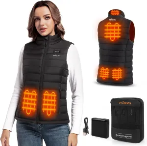 Women's Heated Vest Lightweight Warm Jacket With Battery Pack 7.4V Electric Heating Vest for Hunting/Fishing
