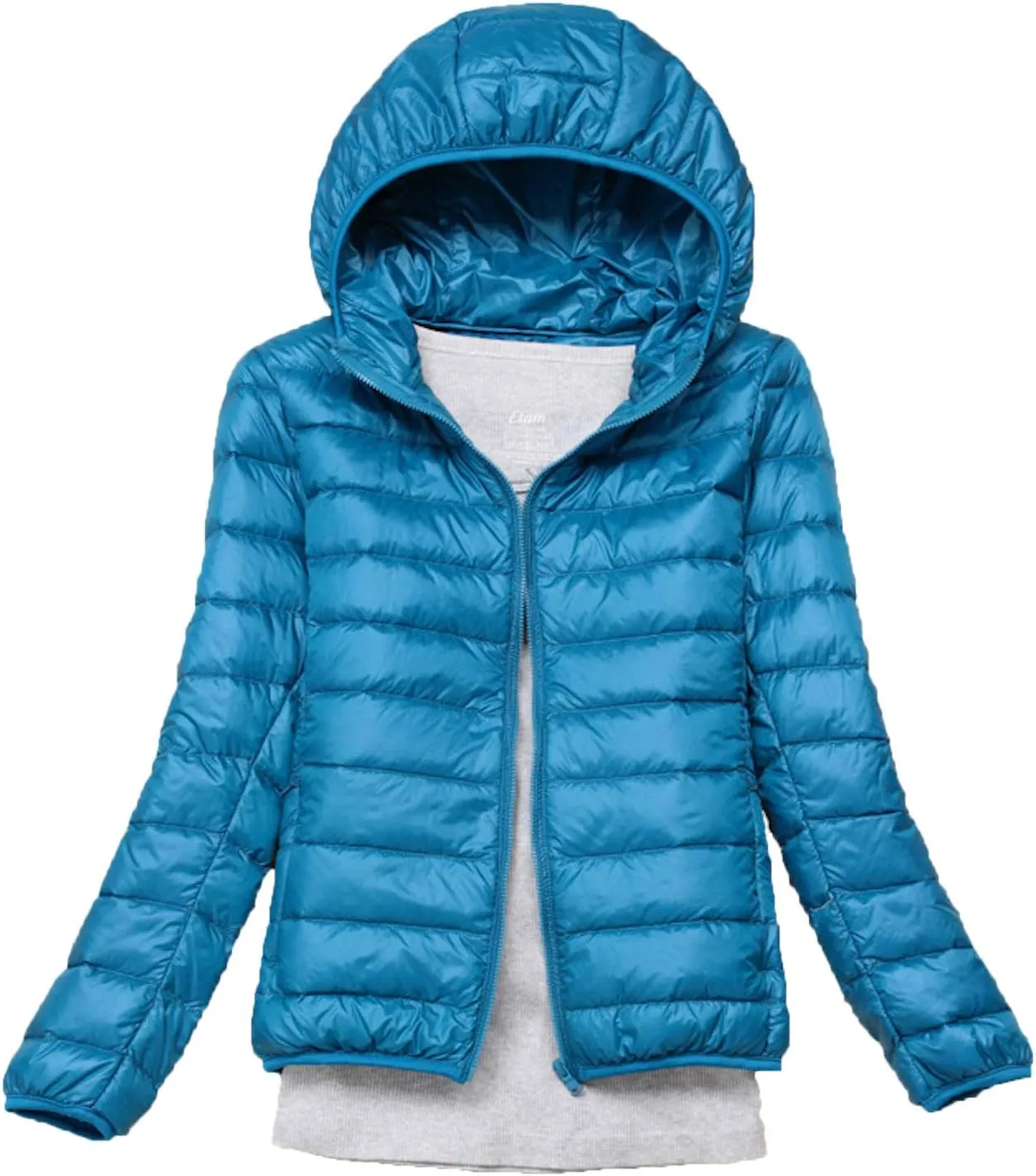 Women's Hooded Down Puffer Jacket Lightweight Duck Down Quilted Jacket