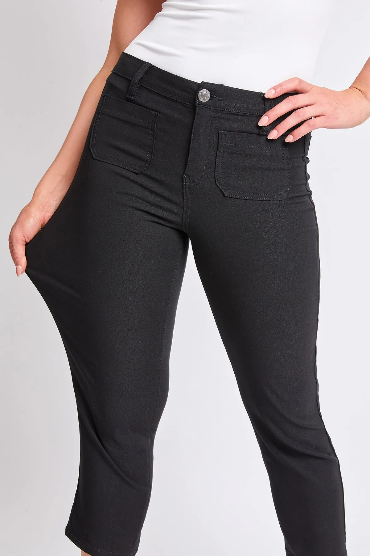 Women's Hyperstretch High Rise Crop Straight Leg Pants, Black
